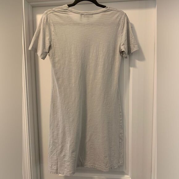 Theory Cherry B2 Sea Slub Knit Mini Dress Size M Light Gray 100% Cotton - Picture 3 of 4